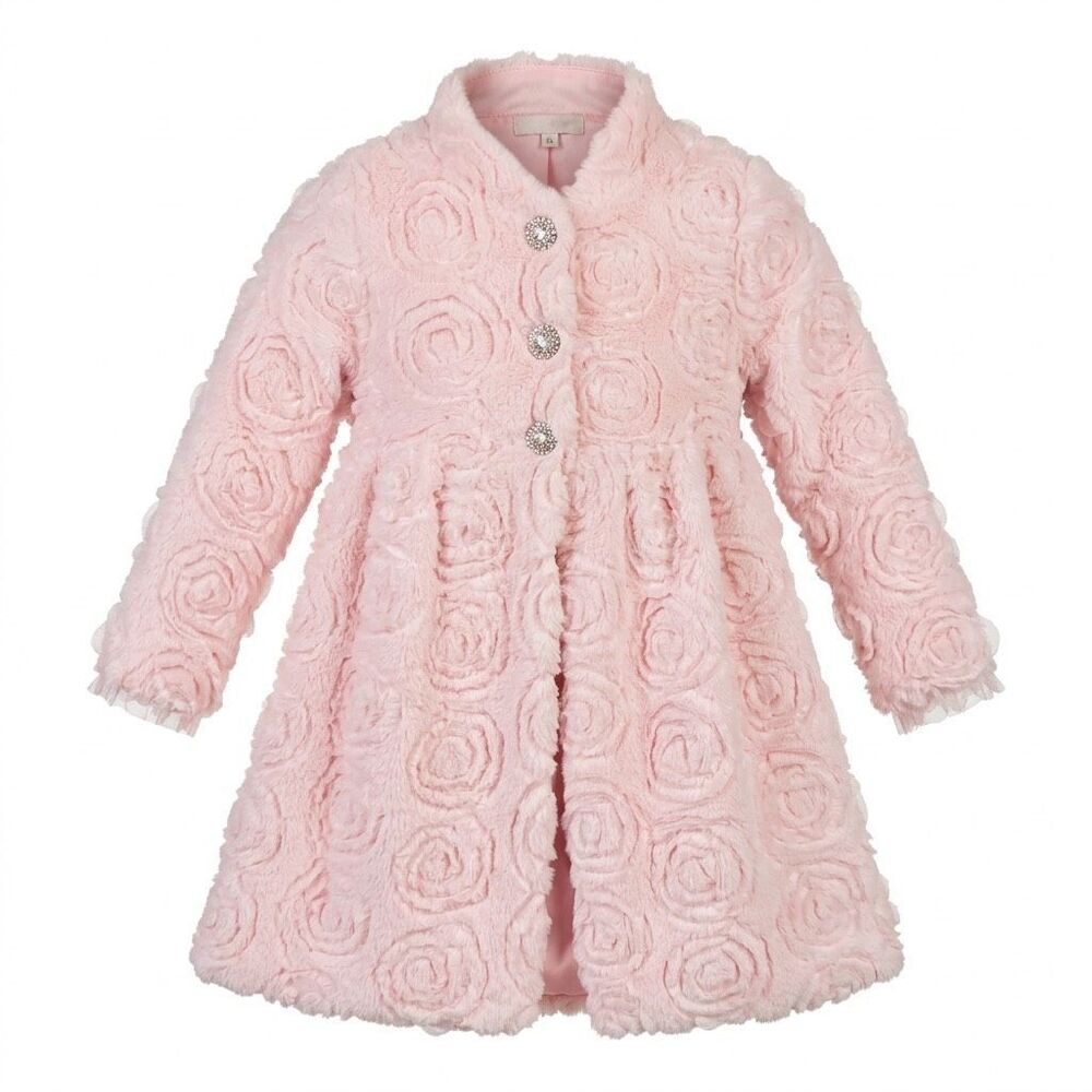 Blueberi Boulevard dress coat textured rose pattern/decorative buttons Sz 4T NWO